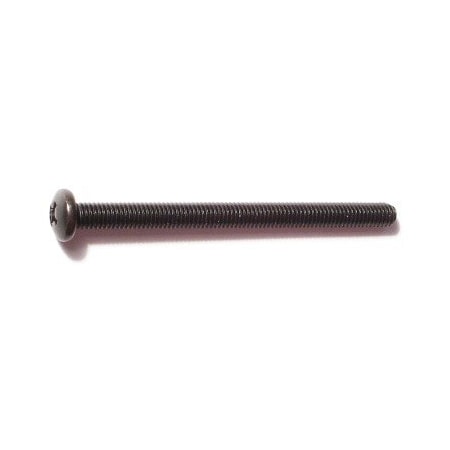 #10-32 X 2-1/2 In Phillips Pan Machine Screw, Black Oxide Steel, 10 PK